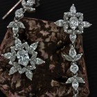 Large Diamond Drop Earrings 18Kt White Gold